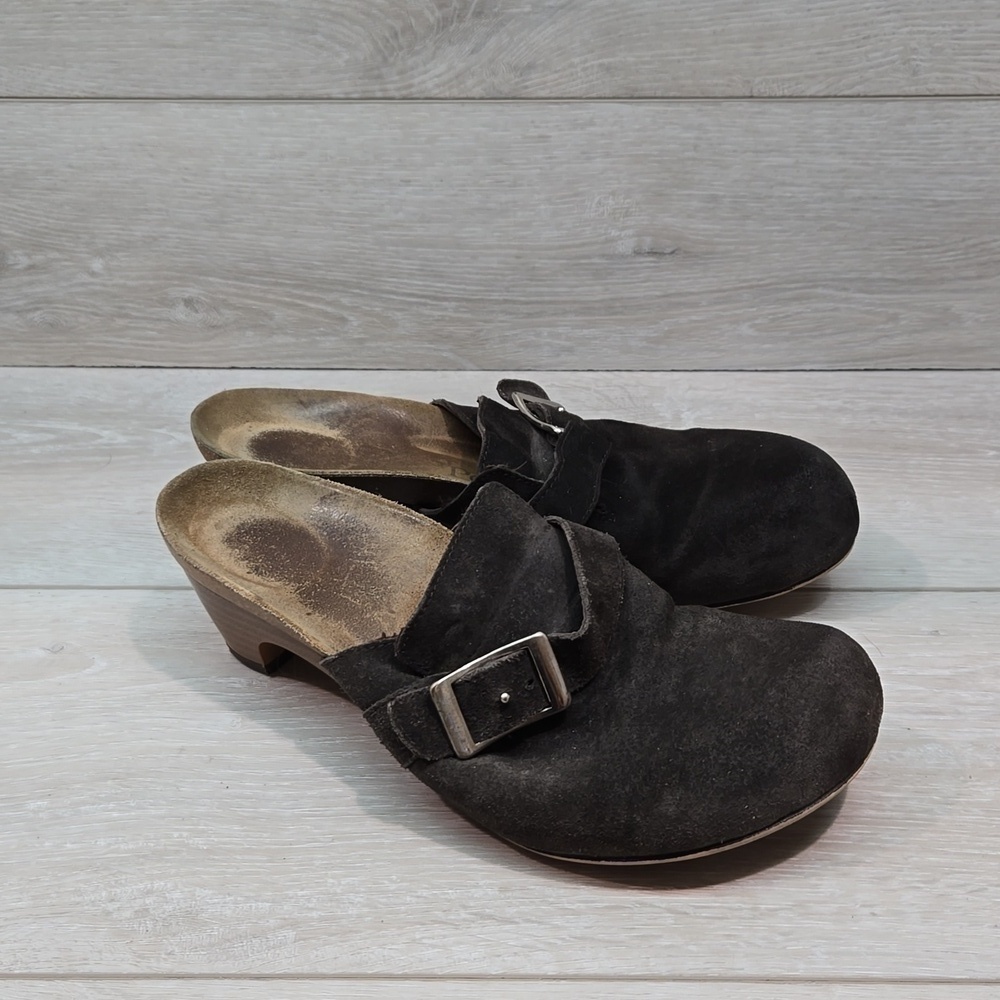 Papillio By Birkenstock Women Suede Heels Mary Jane Clog sz 38/7
